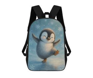 sinyumoney Mochila Unisex Happy Penguin on Ice Mochila De Viaje Con Estampado 3D Mochila Informal Para Portátil Mochila Escolar Ligera Para Hombres, Mujeres, Niños Y Niñas 17inch