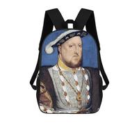 sinyumoney Mochila Unisex Henry VIII Portrait Mochila De Viaje Con Estampado 3D Mochila Informal Para Portátil Mochila Escolar Ligera Para Hombres, Mujeres, Niños Y Niñas 17inch
