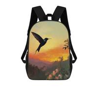 sinyumoney Mochila Unisex Hummingbird Sunset Mochila De Viaje Con Estampado 3D Mochila Informal Para Portátil Mochila Escolar Ligera Para Hombres, Mujeres, Niños Y Niñas 17inch