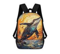 sinyumoney Mochila Unisex Humpback Stained Glass Mochila De Viaje Con Estampado 3D Mochila Informal Para Portátil Mochila Escolar Ligera Para Hombres Mujeres Niños Niñas 17inch