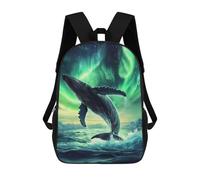 sinyumoney Mochila Unisex Humpback Whale Northern Mochila De Viaje Con Estampado 3D Mochila Informal Para Portátil Mochila Escolar Ligera Para Hombres, Mujeres, Niños Y Niñas 17inch