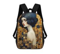 Sinyumoney Mochila Unisex Impresa 3D para Viaje, Mochila Casual Para Ordenador Portátil, Bolsa De Escuela Ligera Para Hombres, Mujeres, Niños Y Niñas, Golden Abstract Lady, 17"