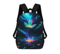 Sinyumoney Mochila Unisex Impresa 3D para Viaje, Mochila Casual Para Ordenador Portátil, Bolsa De Escuela Ligera Para Hombres, Mujeres, Niños Y Niñas, Ethereal Leaf On A Cosmic, 17"
