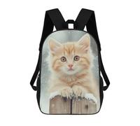 Sinyumoney Mochila Unisex Impresa 3D para Viaje, Mochila Casual Para Ordenador Portátil, Bolsa De Escuela Ligera Para Hombres, Mujeres, Niños Y Niñas, Cute Kitten In Winter, 17"