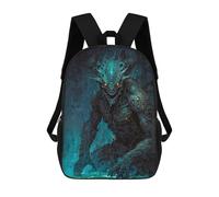 Sinyumoney Mochila Unisex Impresa 3D para Viaje, Mochila Casual Para Ordenador Portátil, Bolsa De Escuela Ligera Para Hombres, Mujeres, Niños Y Niñas, Neon Leviatán, 17"