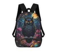 Sinyumoney Mochila Unisex Impresa 3D para Viaje, Mochila Casual Para Ordenador Portátil, Bolsa De Escuela Ligera Para Hombres, Mujeres, Niños Y Niñas, Black Owl Under Full Moon, 17"