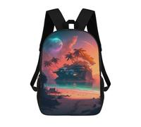 sinyumoney Mochila Unisex Island Paradise Sunset -1 Mochila De Viaje Con Estampado 3D Mochila Informal Para Portátil Mochila Escolar Ligera Para Hombres, Mujeres, Niños Y Niñas 17inch