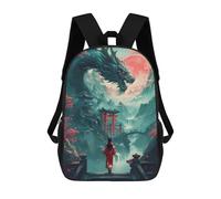 sinyumoney Mochila Unisex Japan Dragon Geisha Mochila De Viaje Con Estampado 3D Mochila Informal Para Portátil Mochila Escolar Ligera Para Hombres Mujeres Niños Niñas 17inch