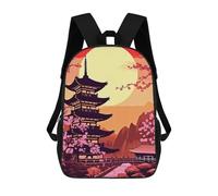 sinyumoney Mochila Unisex Japanese Landscape Paint Mochila De Viaje Con Estampado 3D Mochila Informal Para Portátil Mochila Escolar Ligera Para Hombres, Mujeres, Niños Y Niñas 17inch