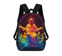 sinyumoney Mochila Unisex Jesus Christ Watercolor Mochila De Viaje Con Estampado 3D Mochila Informal Para Portátil Mochila Escolar Ligera Para Hombres Mujeres Niños Niñas 17inch