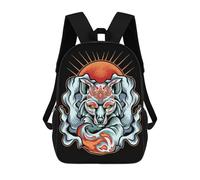 sinyumoney Mochila Unisex Kitsune Fox Mask Ink Wash Mochila De Viaje Con Estampado 3D Mochila Informal Para Portátil Mochila Escolar Ligera Para Hombres, Mujeres, Niños Y Niñas 17inch