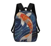 sinyumoney Mochila Unisex Koi Fish Mosaic Art Mochila De Viaje Con Estampado 3D Mochila Informal Para Portátil Mochila Escolar Ligera Para Hombres, Mujeres, Niños Y Niñas 17inch