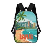 sinyumoney Mochila Unisex Lanai Island Hawaii Mochila De Viaje Con Estampado 3D Mochila Informal Para Portátil Mochila Escolar Ligera Para Hombres, Mujeres, Niños Y Niñas 17inch