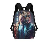 sinyumoney Mochila Unisex Leopard in Suit Mochila De Viaje Con Estampado 3D Mochila Informal Para Portátil Mochila Escolar Ligera Para Hombres, Mujeres, Niños Y Niñas 17inch