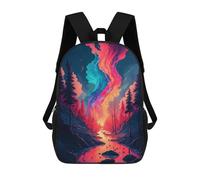 sinyumoney Mochila Unisex Magical Forest Stream Mochila De Viaje Con Estampado 3D Mochila Informal Para Portátil Mochila Escolar Ligera Para Hombres, Mujeres, Niños Y Niñas 17inch