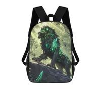 sinyumoney Mochila Unisex Majestic Emerald Lion Mochila De Viaje Con Estampado 3D Mochila Informal Para Portátil Mochila Escolar Ligera Para Hombres, Mujeres, Niños Y Niñas 17inch