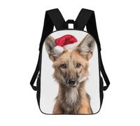 sinyumoney Mochila Unisex Maned Wolf Christmas Portrait Mochila De Viaje Con Estampado 3D Mochila Informal Para Portátil Mochila Escolar Ligera Para Hombres, Mujeres, Niños Y Niñas 17inch