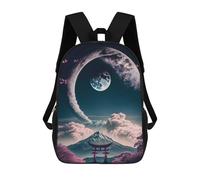 sinyumoney Mochila Unisex Moonlight in Japanese Mochila De Viaje Con Estampado 3D Mochila Informal Para Portátil Mochila Escolar Ligera Para Hombres Mujeres Niños Niñas 17inch