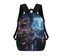 sinyumoney Mochila Unisex Moonlit Sakura Retreat Mochila De Viaje Con Estampado 3D Mochila Informal Para Portátil Mochila Escolar Ligera Para Hombres, Mujeres, Niños Y Niñas 17inch
