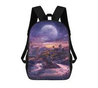 sinyumoney Mochila Unisex Moonlit Serenity Mochila De Viaje Con Estampado 3D Mochila Informal Para Portátil Mochila Escolar Ligera Para Hombres, Mujeres, Niños Y Niñas 17inch