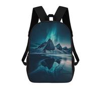 sinyumoney Mochila Unisex Mountain Reflection Under Aurora Borealis Mochila De Viaje Con Estampado 3D Mochila Informal Para Portátil Mochila Escolar Ligera Para Hombres Mujeres Niños Niñas 17inch
