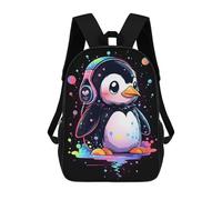 sinyumoney Mochila Unisex Music Lover Penguin Mochila De Viaje Con Estampado 3D Mochila Informal Para Portátil Mochila Escolar Ligera Para Hombres Mujeres Niños Niñas 17inch