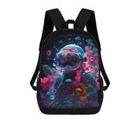 sinyumoney Mochila Unisex Neon Astronaut in Space -3 Mochila De Viaje Con Estampado 3D Mochila Informal Para Portátil Mochila Escolar Ligera Para Hombres, Mujeres, Niños Y Niñas 17inch