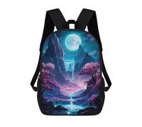 sinyumoney Mochila Unisex Neon Full Moon Valley Mochila De Viaje Con Estampado 3D Mochila Informal Para Portátil Mochila Escolar Ligera Para Hombres Mujeres Niños Niñas 17inch