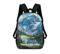 sinyumoney Mochila Unisex North Cascades National Park Illustration Mochila De Viaje Con Estampado 3D Mochila Informal Para Portátil Mochila Escolar Ligera Para Hombres, Mujeres, Niños Y Niñas 17inch