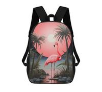 sinyumoney Mochila Unisex Pink Flamingo Landscape 01 Mochila De Viaje Con Estampado 3D Mochila Informal Para Portátil Mochila Escolar Ligera Para Hombres, Mujeres, Niños Y Niñas 17inch