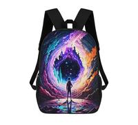 sinyumoney Mochila Unisex Portal Cosmic Space Mochila De Viaje Con Estampado 3D Mochila Informal Para Portátil Mochila Escolar Ligera Para Hombres Mujeres Niños Niñas 17inch