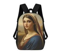 sinyumoney Mochila Unisex Portrait of A Woman in A Blue Dress Mochila De Viaje Con Estampado 3D Mochila Informal Para Portátil Mochila Escolar Ligera Para Hombres, Mujeres, Niños Y Niñas 17inch