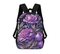 sinyumoney Mochila Unisex Purple Rose Mochila De Viaje Con Estampado 3D Mochila Informal Para Portátil Mochila Escolar Ligera Para Hombres, Mujeres, Niños Y Niñas 17inch