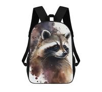 sinyumoney Mochila Unisex Raccoon Watercolor Mochila De Viaje Con Estampado 3D Mochila Informal Para Portátil Mochila Escolar Ligera Para Hombres Mujeres Niños Niñas 17inch