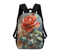 sinyumoney Mochila Unisex Red Rose Painting Mochila De Viaje Con Estampado 3D Mochila Informal Para Portátil Mochila Escolar Ligera Para Hombres Mujeres Niños Niñas 17inch