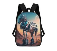 sinyumoney Mochila Unisex Robotic Unicorn in Desert Sunset Mochila De Viaje Con Estampado 3D Mochila Informal Para Portátil Mochila Escolar Ligera Para Hombres, Mujeres, Niños Y Niñas 17inch