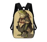 sinyumoney Mochila Unisex Royal Frog in Traditional Attire Mochila De Viaje Con Estampado 3D Mochila Informal Para Portátil Mochila Escolar Ligera Para Hombres, Mujeres, Niños Y Niñas 17inch