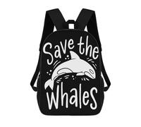 sinyumoney Mochila Unisex Save The Whales Environme Mochila De Viaje Con Estampado 3D Mochila Informal Para Portátil Mochila Escolar Ligera Para Hombres, Mujeres, Niños Y Niñas 17inch