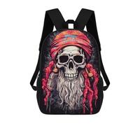 sinyumoney Mochila Unisex Skull with Long Beard And Turban Mochila De Viaje Con Estampado 3D Mochila Informal Para Portátil Mochila Escolar Ligera Para Hombres, Mujeres, Niños Y Niñas 17inch