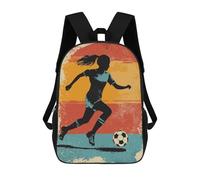 sinyumoney Mochila Unisex Soccer Player Silhouette Mochila De Viaje Con Estampado 3D Mochila Informal Para Portátil Mochila Escolar Ligera Para Hombres, Mujeres, Niños Y Niñas 17inch
