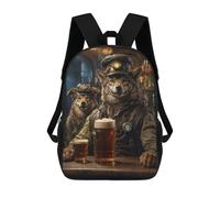 sinyumoney Mochila Unisex Steampunk Craft Beer Wolf Mochila De Viaje Con Estampado 3D Mochila Informal Para Portátil Mochila Escolar Ligera Para Hombres, Mujeres, Niños Y Niñas 17inch
