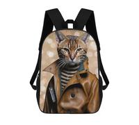 sinyumoney Mochila Unisex Stylish Cat in Leather Jacket Mochila De Viaje Con Estampado 3D Mochila Informal Para Portátil Mochila Escolar Ligera Para Hombres, Mujeres, Niños Y Niñas 17inch