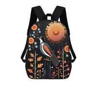 sinyumoney Mochila Unisex Stylized Bird Dark Floral Mochila De Viaje Con Estampado 3D Mochila Informal Para Portátil Mochila Escolar Ligera Para Hombres, Mujeres, Niños Y Niñas 17inch