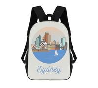 sinyumoney Mochila Unisex Sydney City Illustration Mochila De Viaje Con Estampado 3D Mochila Informal Para Portátil Mochila Escolar Ligera Para Hombres, Mujeres, Niños Y Niñas 17inch
