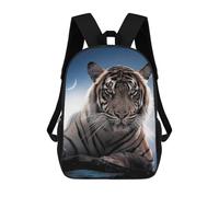 sinyumoney Mochila Unisex The Tiger And The Moon Mochila De Viaje Con Estampado 3D Mochila Informal Para Portátil Mochila Escolar Ligera Para Hombres, Mujeres, Niños Y Niñas 17inch