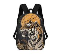 sinyumoney Mochila Unisex Tiger Under The Moon Mochila De Viaje Con Estampado 3D Mochila Informal Para Portátil Mochila Escolar Ligera Para Hombres, Mujeres, Niños Y Niñas 17inch