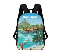 sinyumoney Mochila Unisex Travel to Bora Bora Mochila De Viaje Con Estampado 3D Mochila Informal Para Portátil Mochila Escolar Ligera Para Hombres Mujeres Niños Niñas 17inch