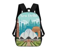 sinyumoney Mochila Unisex Travel to New Delhi Mochila De Viaje Con Estampado 3D Mochila Informal Para Portátil Mochila Escolar Ligera Para Hombres, Mujeres, Niños Y Niñas 17inch