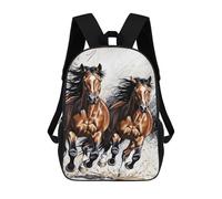 sinyumoney Mochila Unisex Two Horses Running Mochila De Viaje Con Estampado 3D Mochila Informal Para Portátil Mochila Escolar Ligera Para Hombres, Mujeres, Niños Y Niñas 17inch