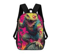 sinyumoney Mochila Unisex Urban Scale - The Neon Reptile’s Fury Mochila De Viaje Con Estampado 3D Mochila Informal Para Portátil Mochila Escolar Ligera Para Hombres, Mujeres, Niños Y Niñas 17inch